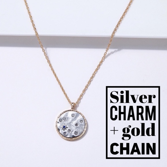 Silver and gold necklace - Picture 2 of 4